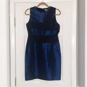 NWT Proenza Schouler silk blue and black sleeveless mini dress, size 6